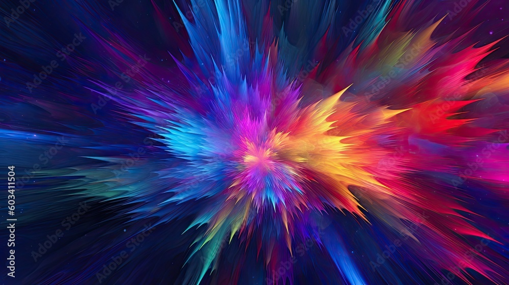 Obraz premium Colorful abstract background with light and color effects, dreamlike composition, colorful explosions, high-speed synchronization. Generative AI