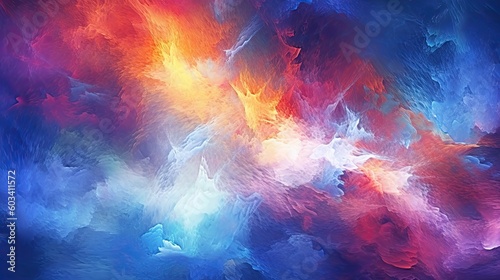 Colorful abstract background with light and color effects  dreamlike composition  colorful explosions  high-speed synchronization. Generative AI