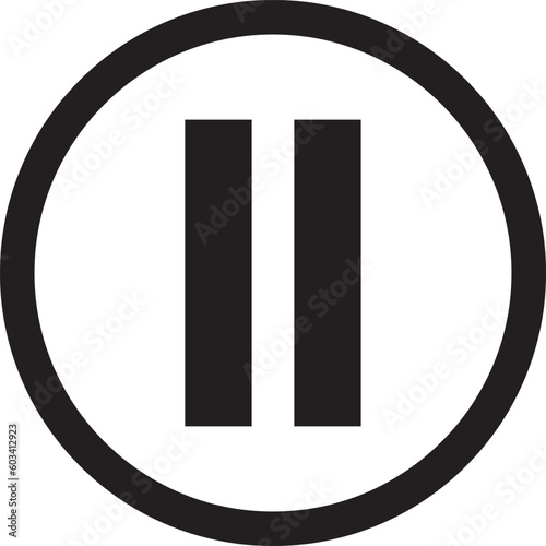 Pause, Stop icon. Vector illustration. Transparent background.