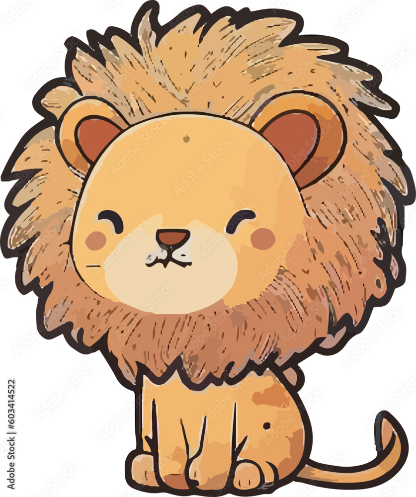 Fototapeta premium cartoon lion cub