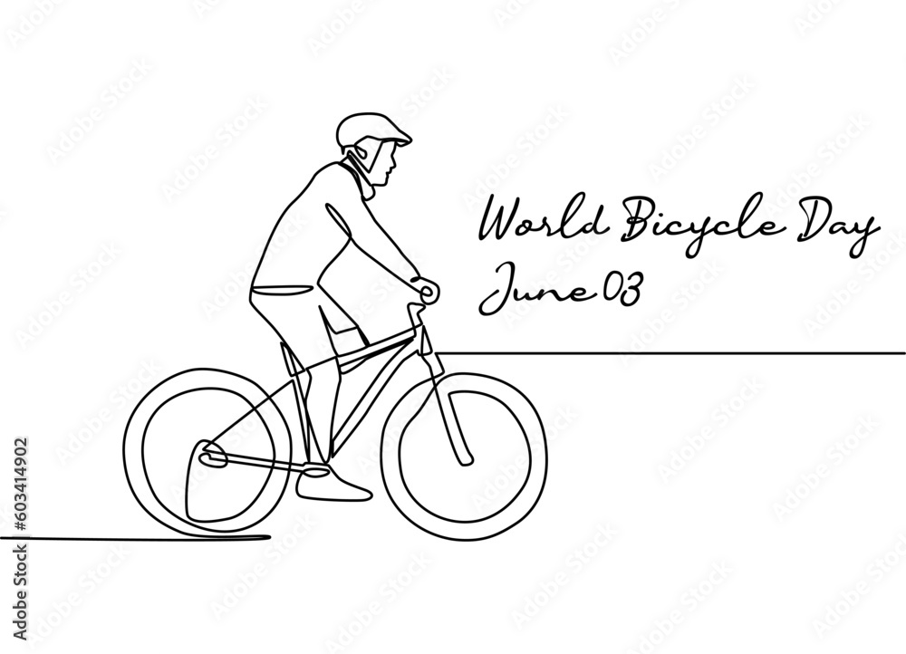 line art of world bicycle day good for world bicycle day celebrate. line art. illustration