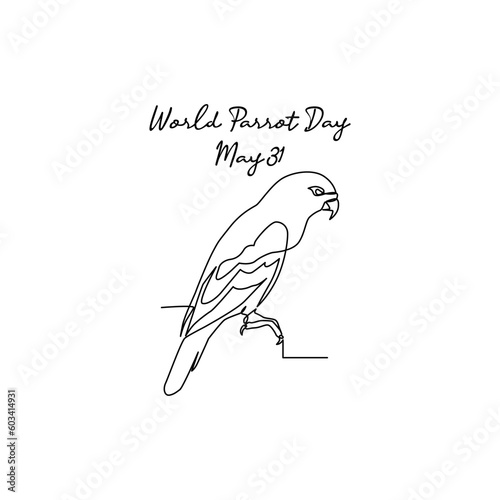 line art of world parrot day good for world parrot day celebrate. line art. illustration.