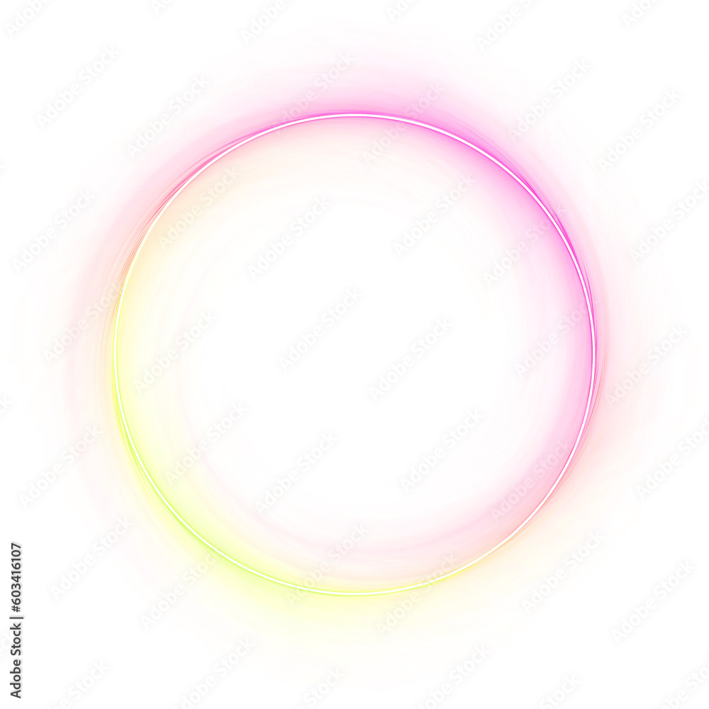 Obraz premium Circle colorful bright neon border