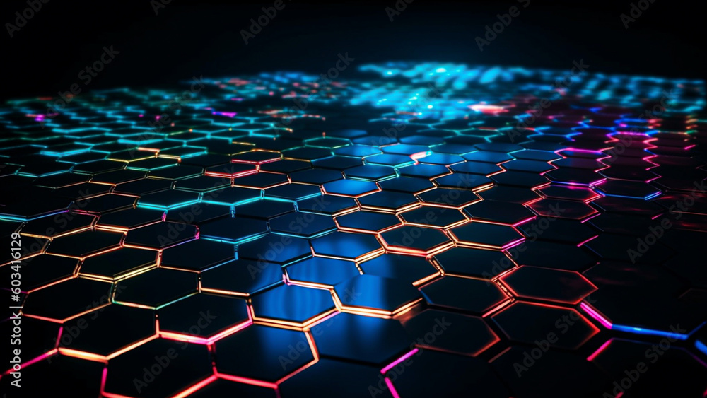 Fototapeta premium Technology abstract hexagon background . Hi-tech dot comb texture .