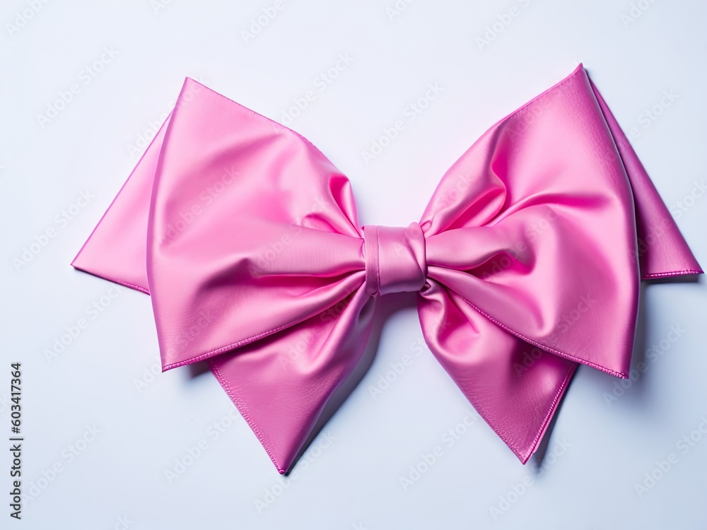 a pink bow on a white background. ai generative a pink bow on a white background. ai generative