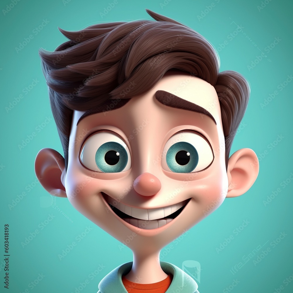 Illustration of happy boy cartoon character face Illustration of happy boy cartoon character face