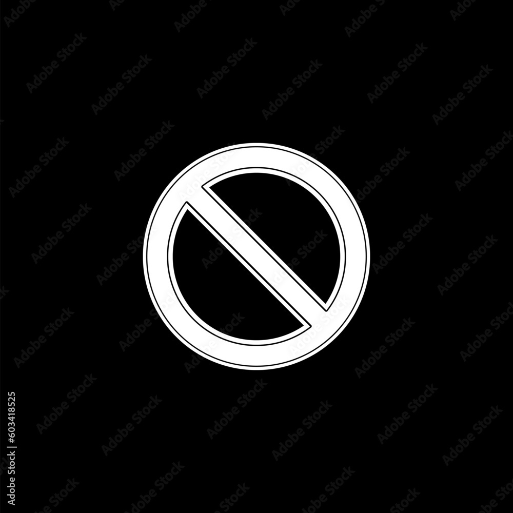 No entry sign icon isolated on black background No entry sign icon isolated on black background