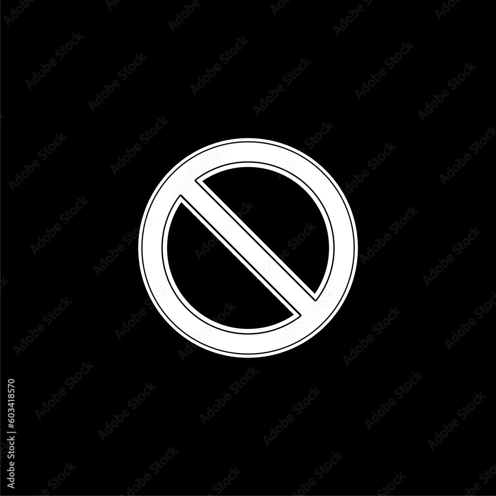 No entry sign icon isolated on black background No entry sign icon isolated on black background