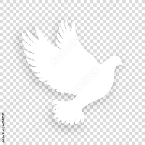 white peace dove vector with transparent background