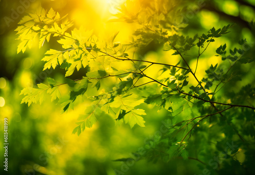 lush green foliage and sunlight