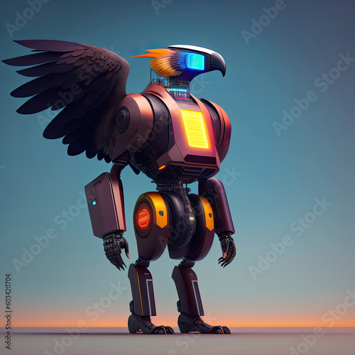cyborg animal or pet retro futuristic and punk style. ia generated illustration