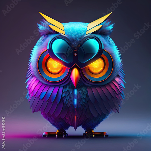 cyborg animal or pet retro futuristic and punk style. ia generated illustration