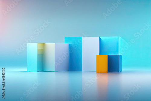 modern pedestal to display products. ia generated illustration