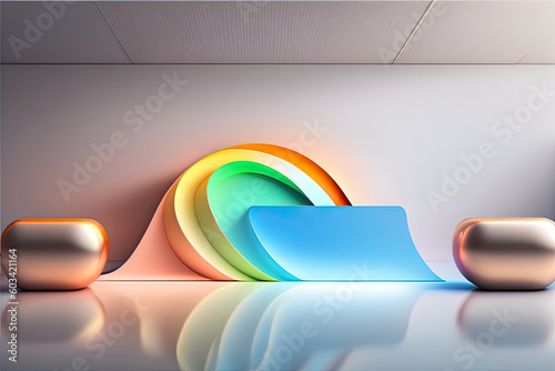 modern pedestal to display products. ia generated illustration