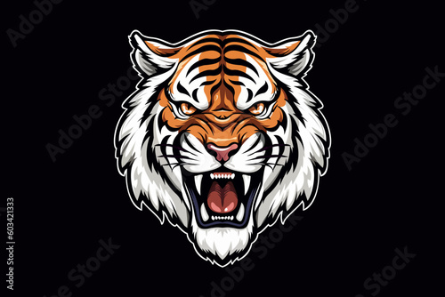 Tiger. Tiger logo. Wild cat head mascot, tiger head emblem design. Tiger sport mascot logo design. Vector illustration