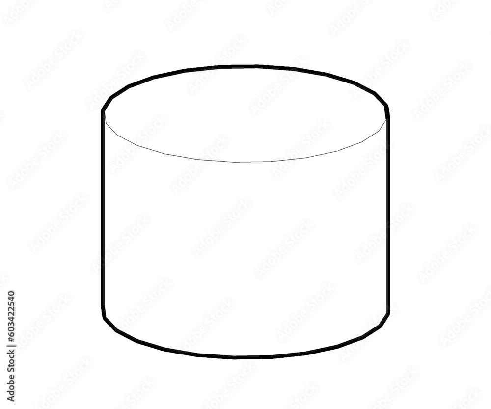 Vector black linear cylinder for game, icon, package design, logo, mobile, ui, web, education. Cylinder on a white background. Vector black linear cylinder for game, icon, package design, logo, mobile, ui, web, education. Cylinder on a white background.