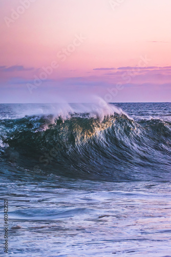 waves at sunset