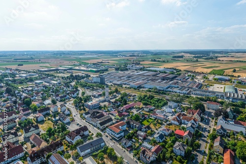 Ausblick auf Lauingen an der Donau - die nördlichen Industrie- und Gewerbegebiete 