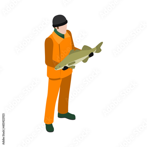 Man With Fish Composition