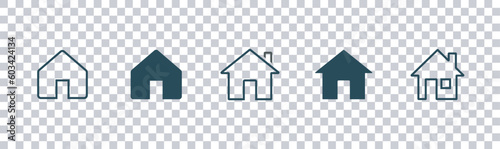 House vector icon. Home icon collection. Real estate thin lines Flat Icon Solid style, Web home icon for apps and websites.Vector illustration.