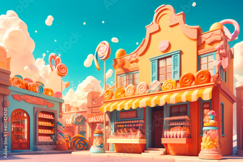 candy store animation and background
