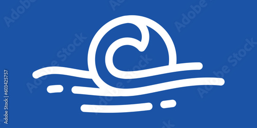logo design line ocean icon vector illustration