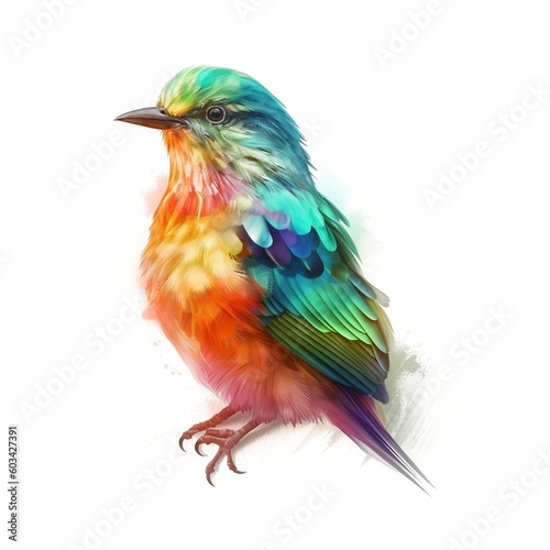 Realistic single bird top view white background  isolated © Cipriancuptor