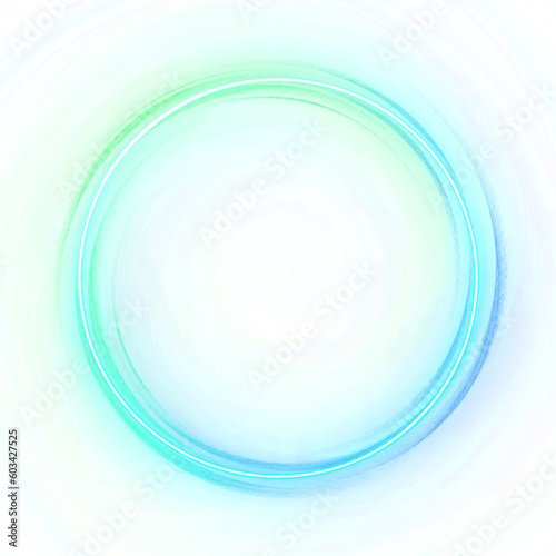 Circle swirl colorful bright neon border