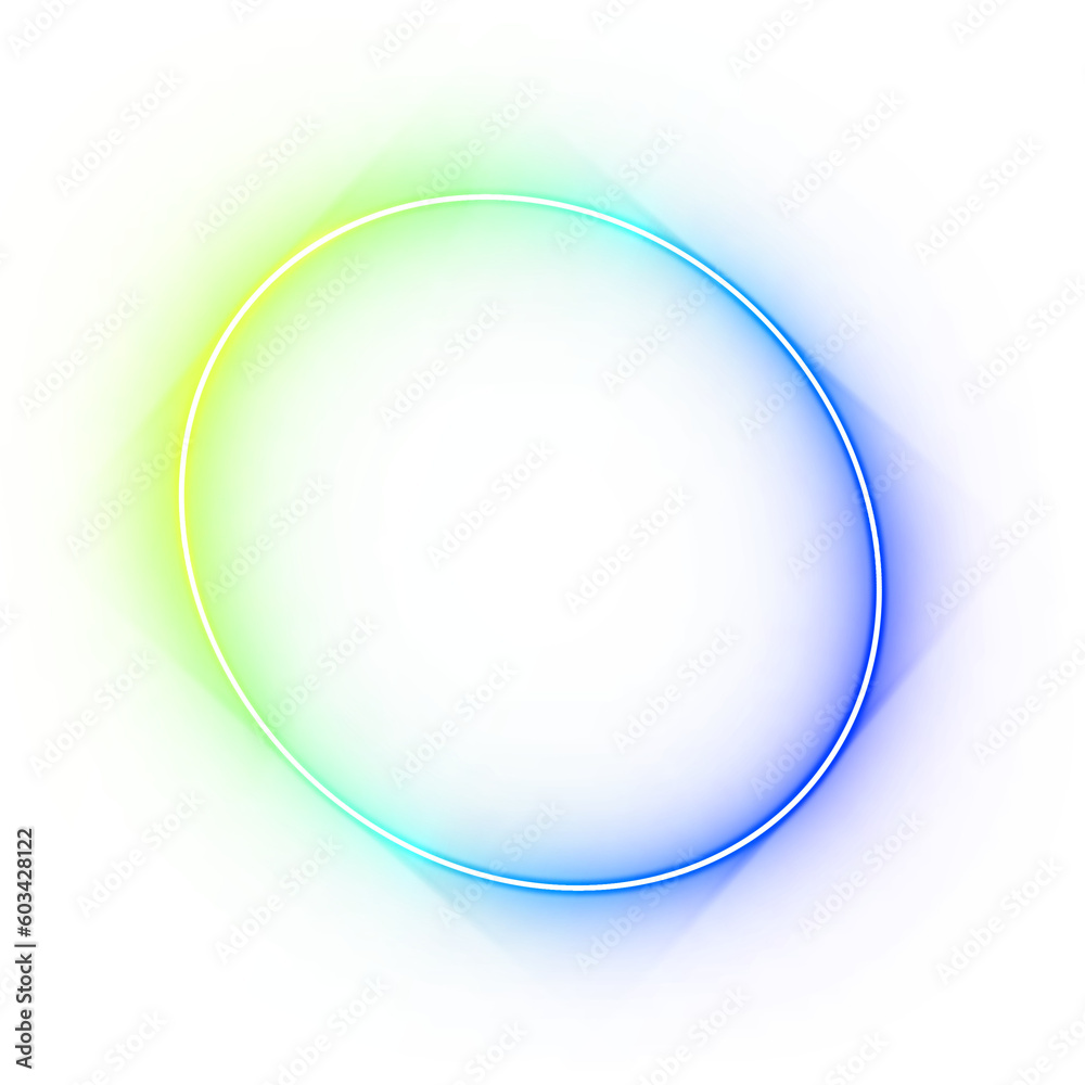 Obraz premium Gradient oblique circle colorful bright neon border