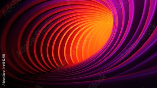  an abstract image of a purple and orange tunnel with a bright orange center in the center of the tunnel is a bright orange center in the center. generative ai