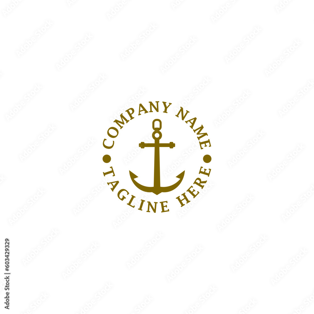 Anchor symbol logo design template  isolated on white background