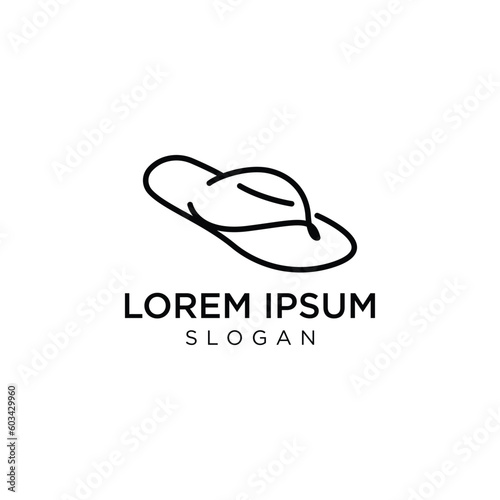 sandal flip flop icon vector slipper logo in trendy line style illustration isolated element