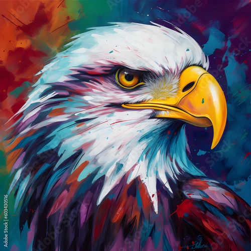 Colorful painting of a eagle