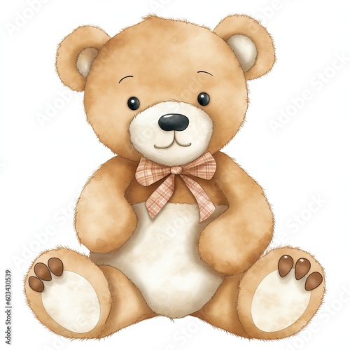 Teddy Bear Clipart with white background Generative AI