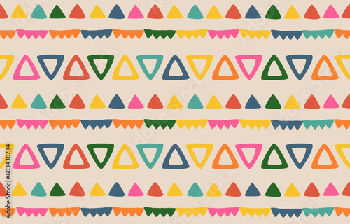Native Ikat seamless pattern. Vector geometric Tribal African Indian traditional embroidery background. Bohemian fashion. Ethnic fabric carpet batik ornament chevron textile decoration wallpaper