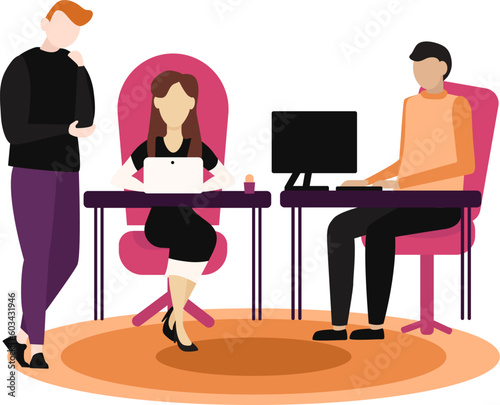 Vector illustration for business office work teamwork