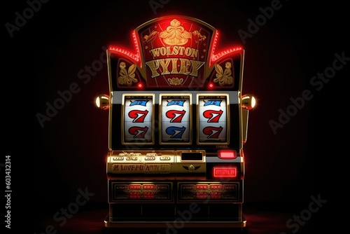 Banner Of Isolated Casino Slot Machine Background With Copyspace Generative AI photo