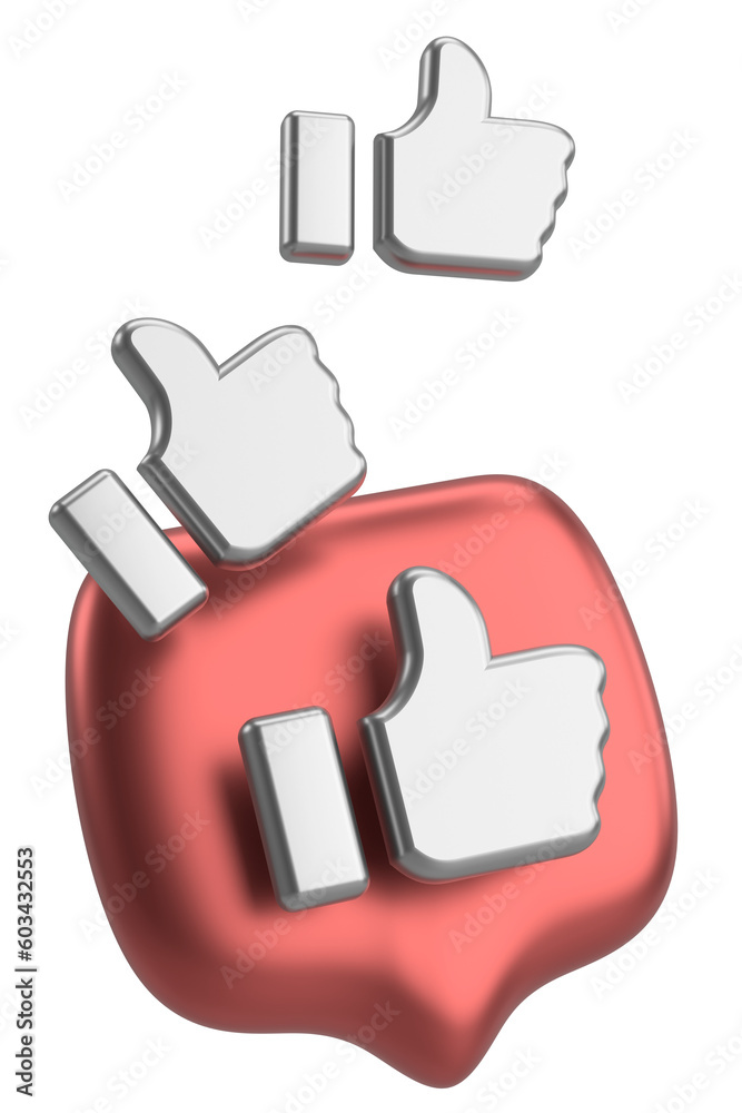 Fototapeta premium Like button. Like icon. 3D illustration.