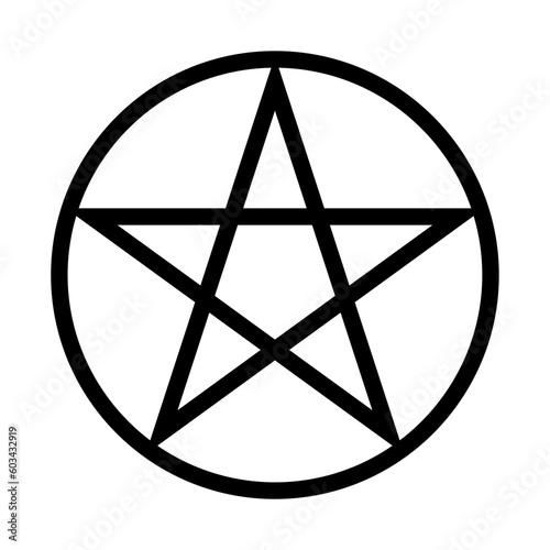 Pentagram symbol. Religion icon sign. Vector illustration image.