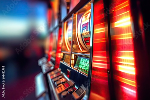 Colorful Slot Machine Background Generative AI