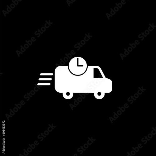 Delivery service icon  isolated on black background 