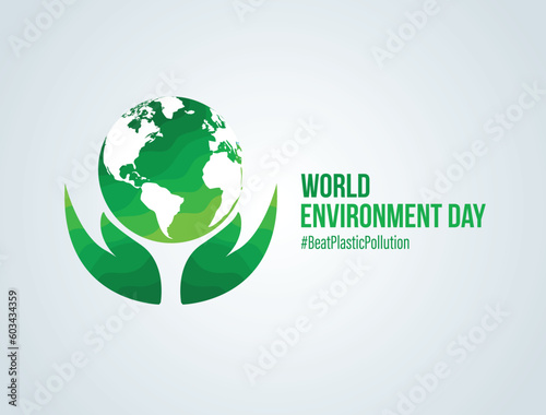 #BeatPlasticPollution, World Environment day concept 2023 vector background. 