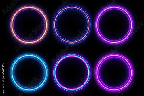 Rings Glowing Product Display Background With Copyspace Generative AI