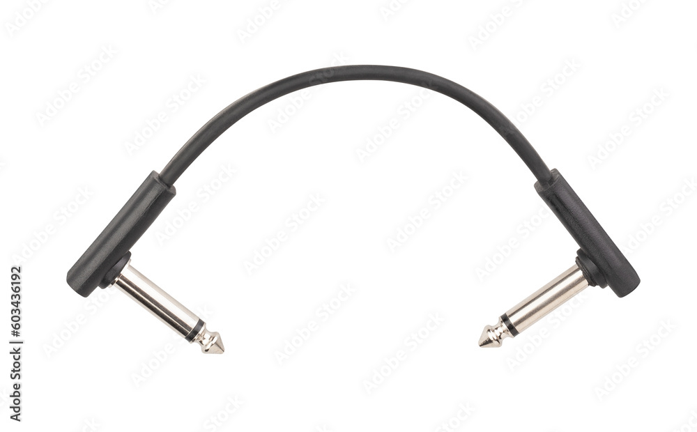 electric guitar pedal patch cable path isolated on white electric guitar pedal patch cable path isolated on white