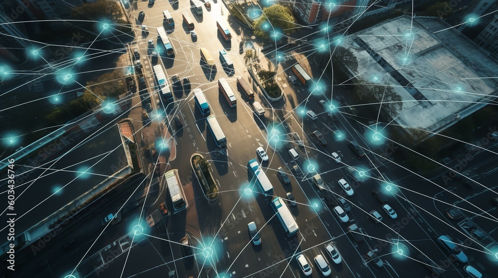 Autonomous Vehicles in Smart City - obrazy, fototapety, plakaty 