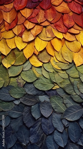 Leafs, rainbow colors, full colored, generative ai. Background, texture. Pride colors. 