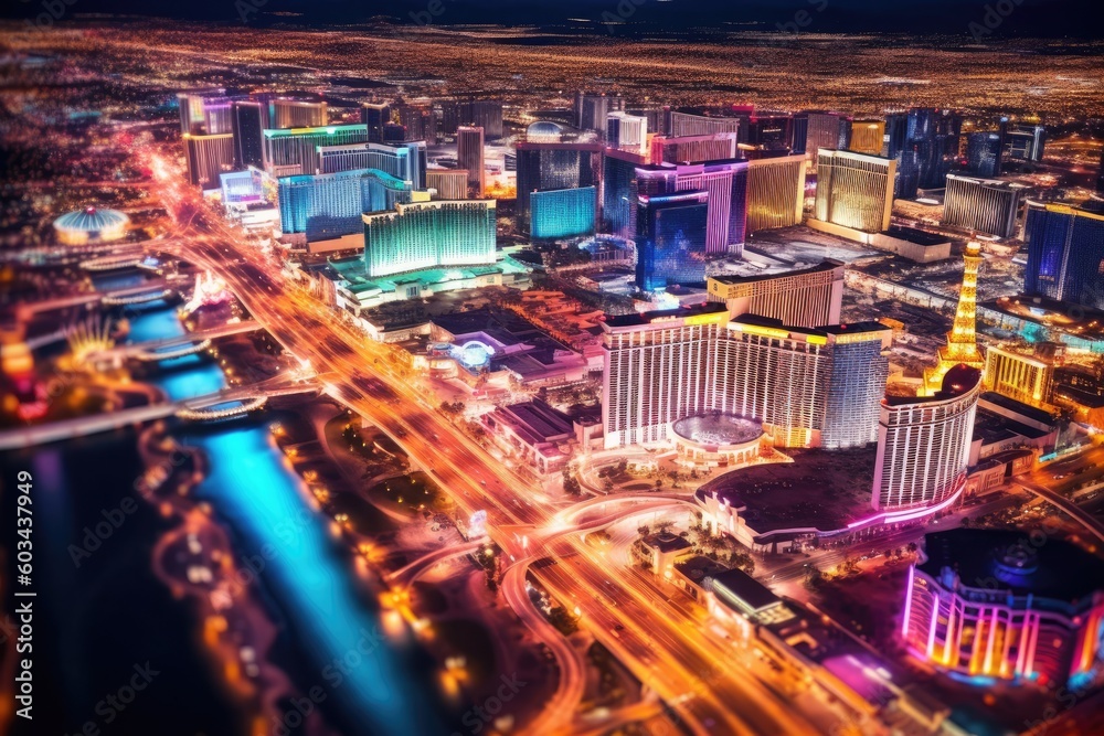 Obraz premium Aerial Gaming Cityscape At Night Background Generative AI