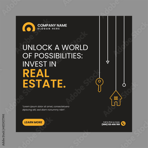 Modern Real Estate Social Post Design Template