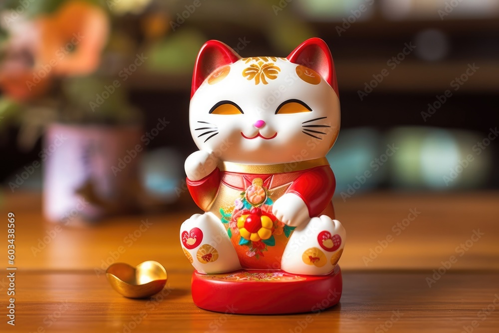 a  cat maneki-neko figurine