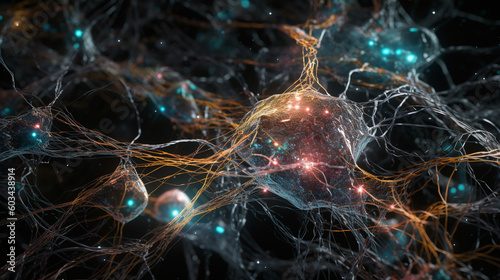 A network of interconnected neurons in the brain, representing the intricate neural connections Generative AI